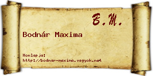 Bodnár Maxima névjegykártya