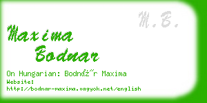 maxima bodnar business card